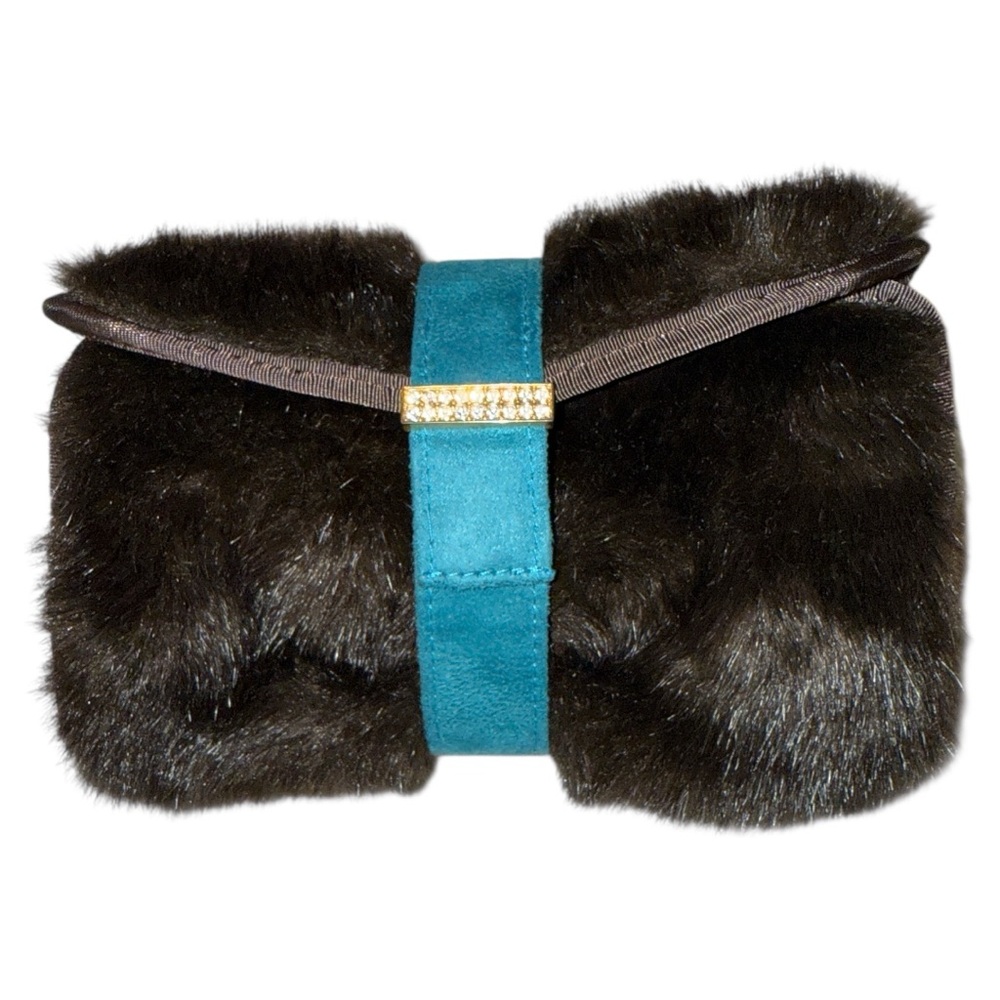 Stephanie Johnson Faux Fur Roll Up Cosmetic / Jewelry Bag